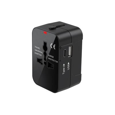 Type-C Uluslararası Seyahat Dönüştürücü, 2 USB-A Portlu, Type-C Portlu, Hızlı Şarj, AC Priz, 4'lü AC Adaptör Paketi, USUKEURAUS Uyumlu, Type-C