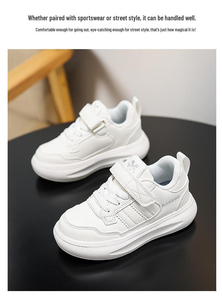 Pantofi sport din piele pentru fete Bobdog, Toamnă/Iarnă 2025, Pantofi de alergare antiderapanți pentru copii de școală primară