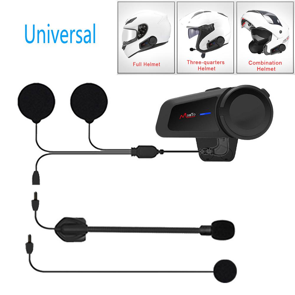 Maxto M2 Motorcycle Helmet Bluetooth Headset Intercom 6 Riders 1000M FM MP3 Helmet Casco Interphones Waterproof IP67 BT5.0