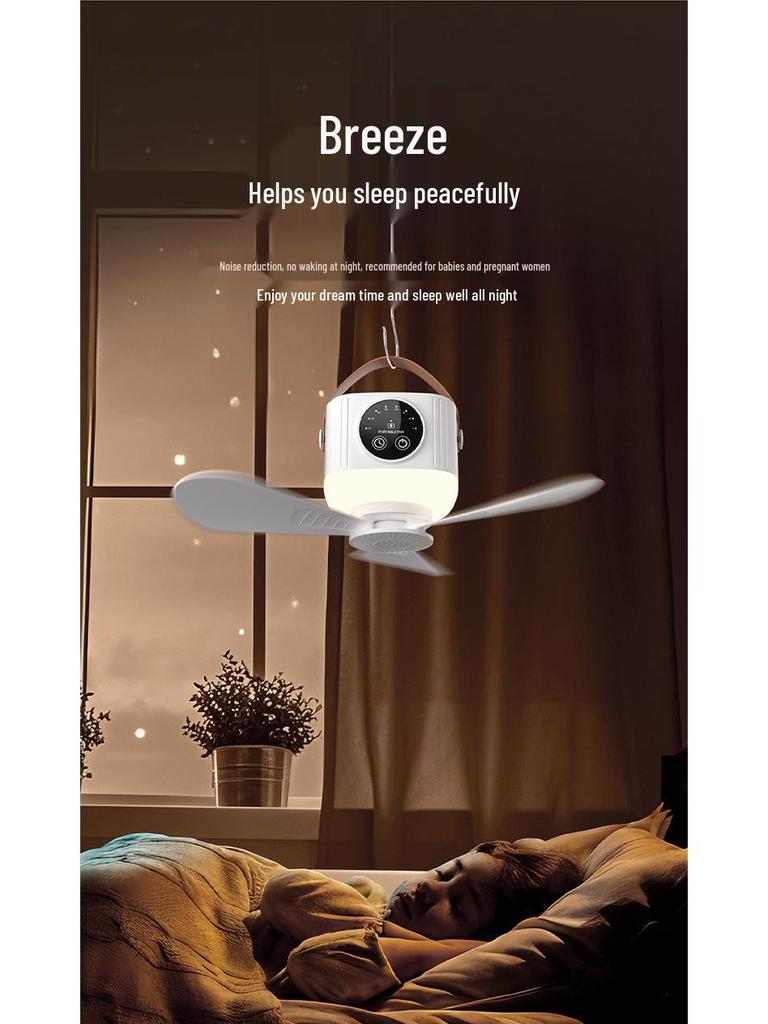 Rechargeable Remote-Control Small Ceiling & USB Fan for Dorms & Camping