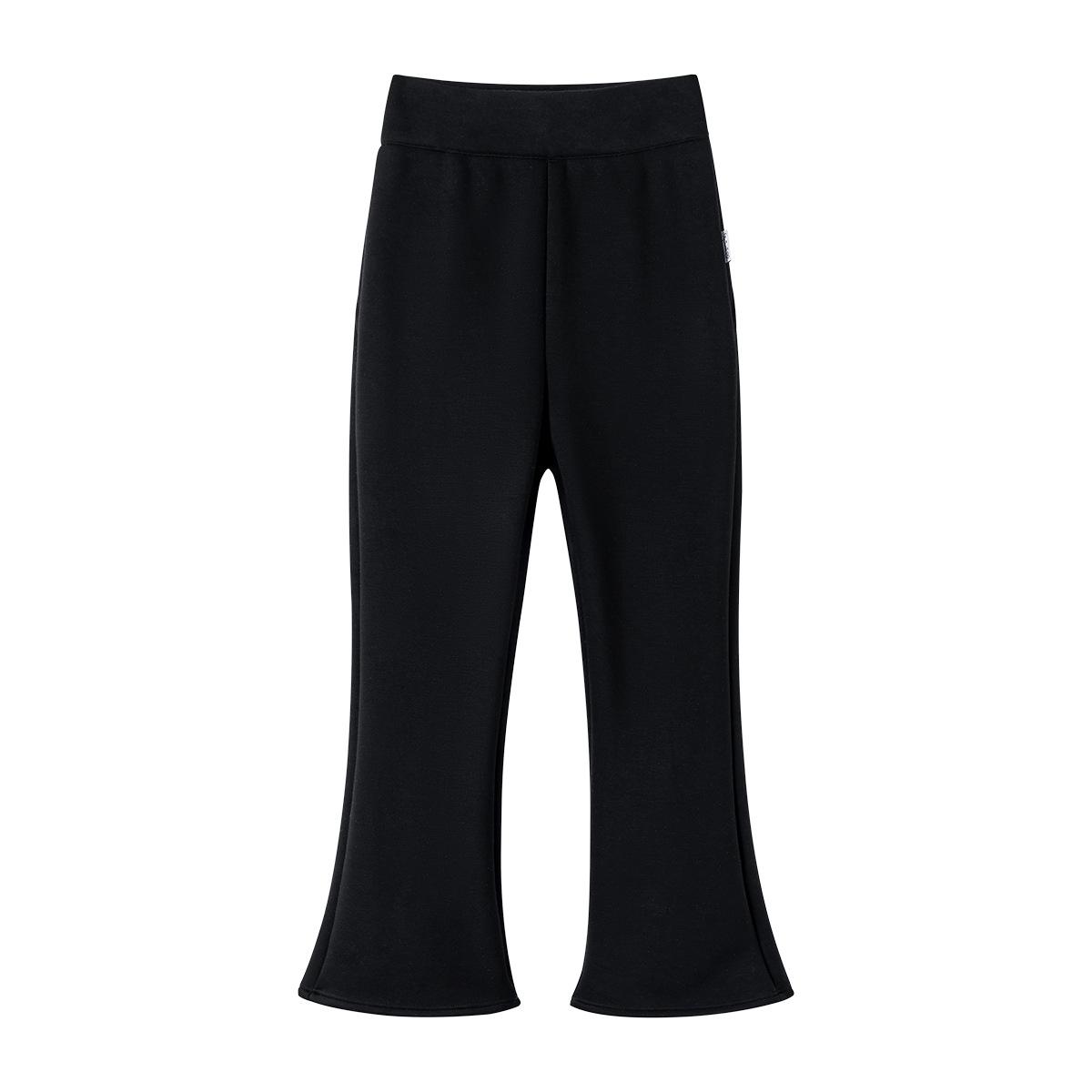 

Осень 2025 Черные расклешенные брюки для девочек, стройнящие, повседневные, для детей среднего и старшего возраста 170cm чёрный