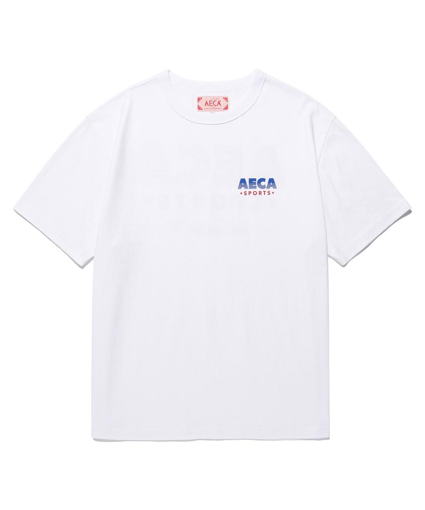 AECA Aeca Retro Sports Graphic Half Sleeve Tee-White