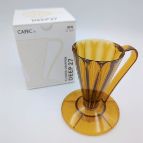 CAFEC Flower Dripper DEEP27 (for One Cup) FDD-27CBR Clear Brown Deep Dripper Deep 27 Made In Japan