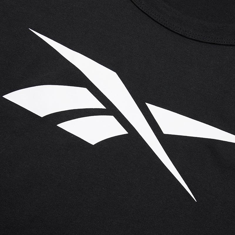 Reebok Simple Casual Sports Fitness Logo Comfortable Versatile Round Neck Short Sleeve T-Shirt Women T-Shirt Black GV5523