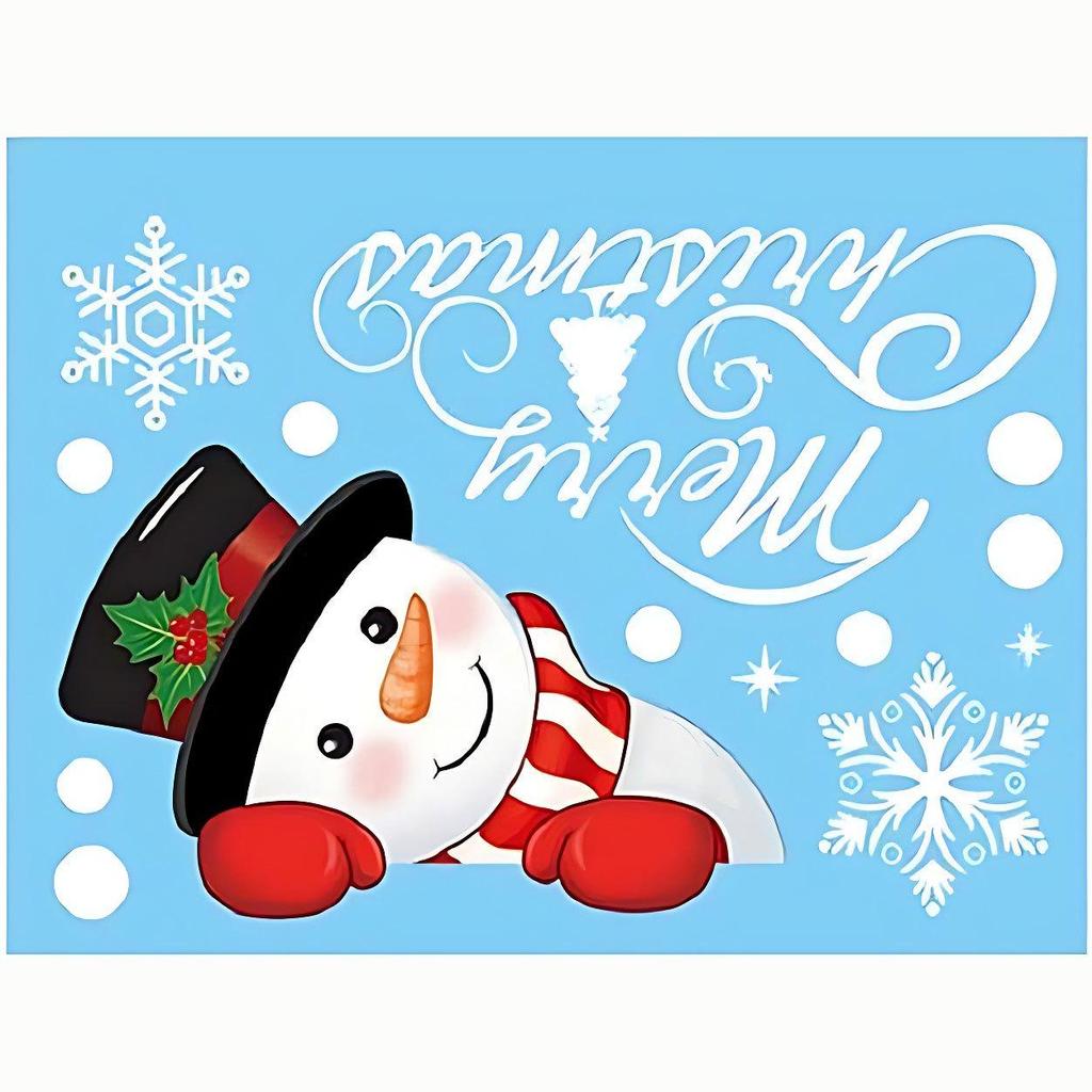 2025 Double-Sided Snowflake Static Glass Stickers - Christmas Window & Wall Decoration