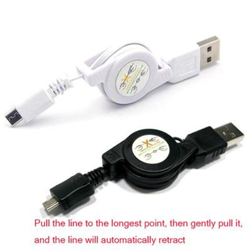 1m V8 Einziehbares Kabel USB zu Micro USB Kabel Tragbares Kabel USB A zu USB 2.0 B Ladekabel Einziehbar für Android Telefon