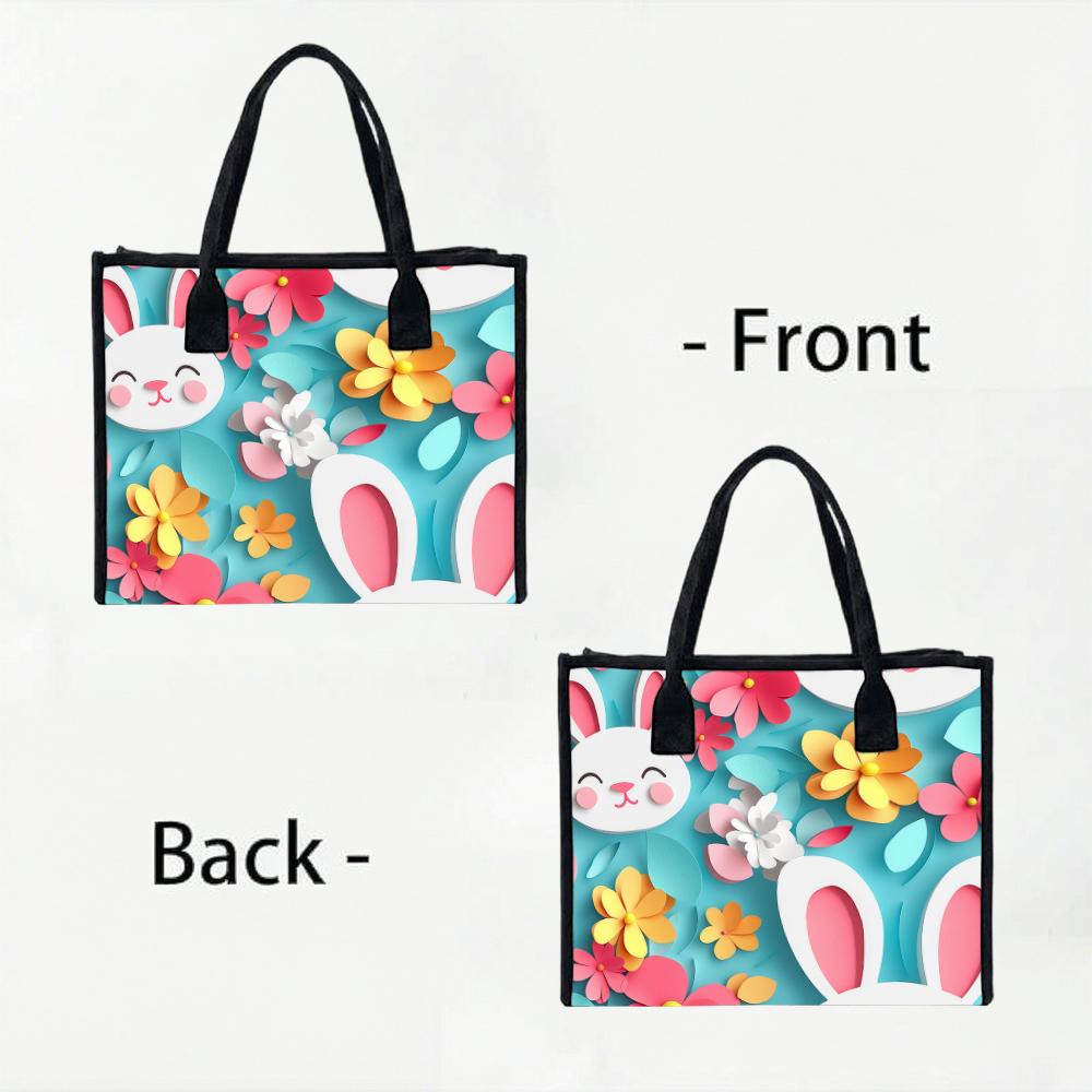 Cute Rabbit Floral Casual Tote Bag