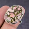 Copper Pink Opal Gemstone Handmade 925 Sterling Silver Jewelry Ring Size 9 C1k68