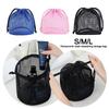 Fashion Dopamine Color Cosmetic Bag Drawstring Large Capacity Storage Bag Breathable Mesh Lazy Toiletries Bag