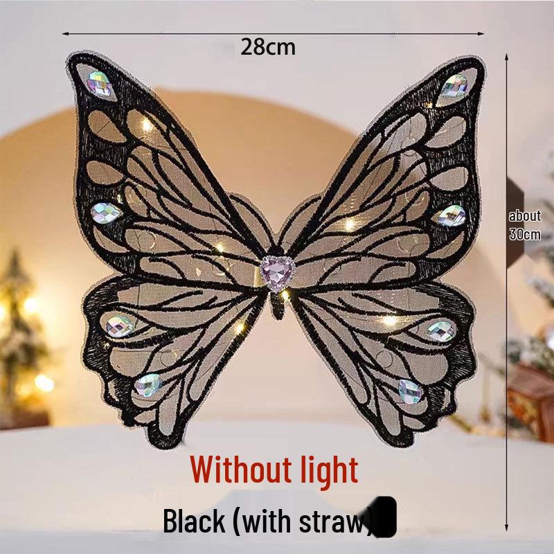 Luminous Butterfly Embroidery: Valentine's Cake Decoration & Fairy Figurine Gift