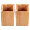 2 Pcs Bamboo Pen Holder Desk Cup Storage ganizer Stationery Container Tabletop Holder For Pencil Case Diy Bucket Rack Stand