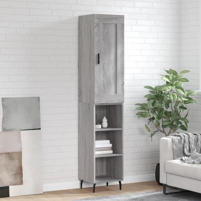 VidaXL Highboard Sonoma Grey 34.5x34x180 Cm Engineered Wood 3200343