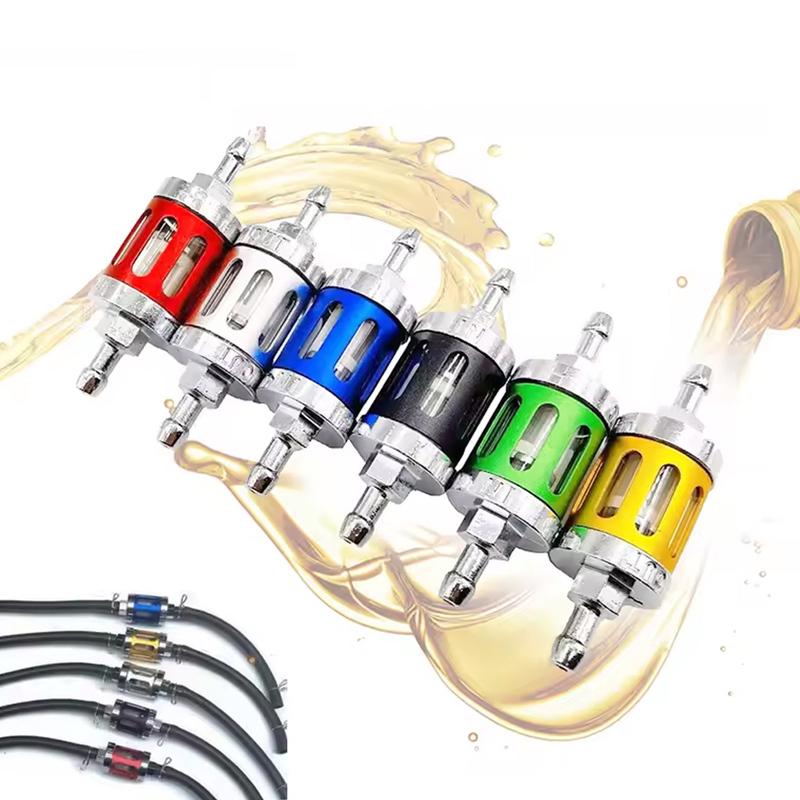 1 Set Motorbike Replaceable Accessories Motorcycle 8mm Inline Gasoline Oil Filter Glass Engine Gas Fuel Hose Clip CNC Tool Kit