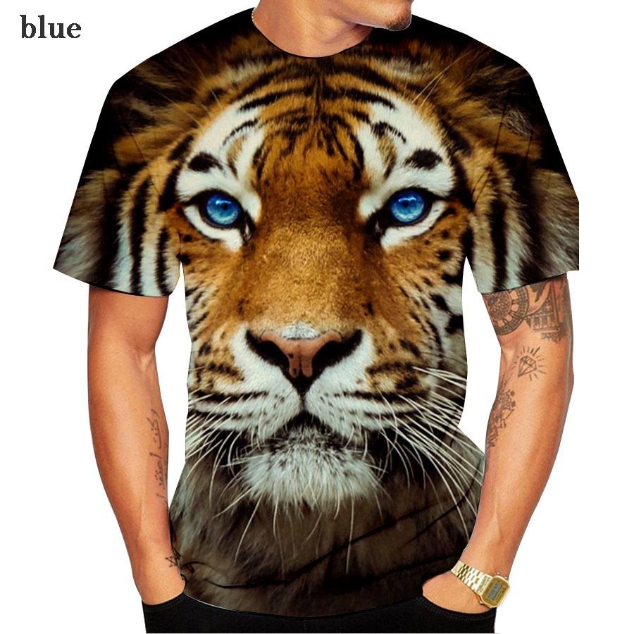 2022 NOU Haine pentru bărbați cu mânecă scurtă Tigru 3d Animal creativ Digital O-neck Tricou cu imprimeu 3D Tigru Femei Topuri XS-5XL