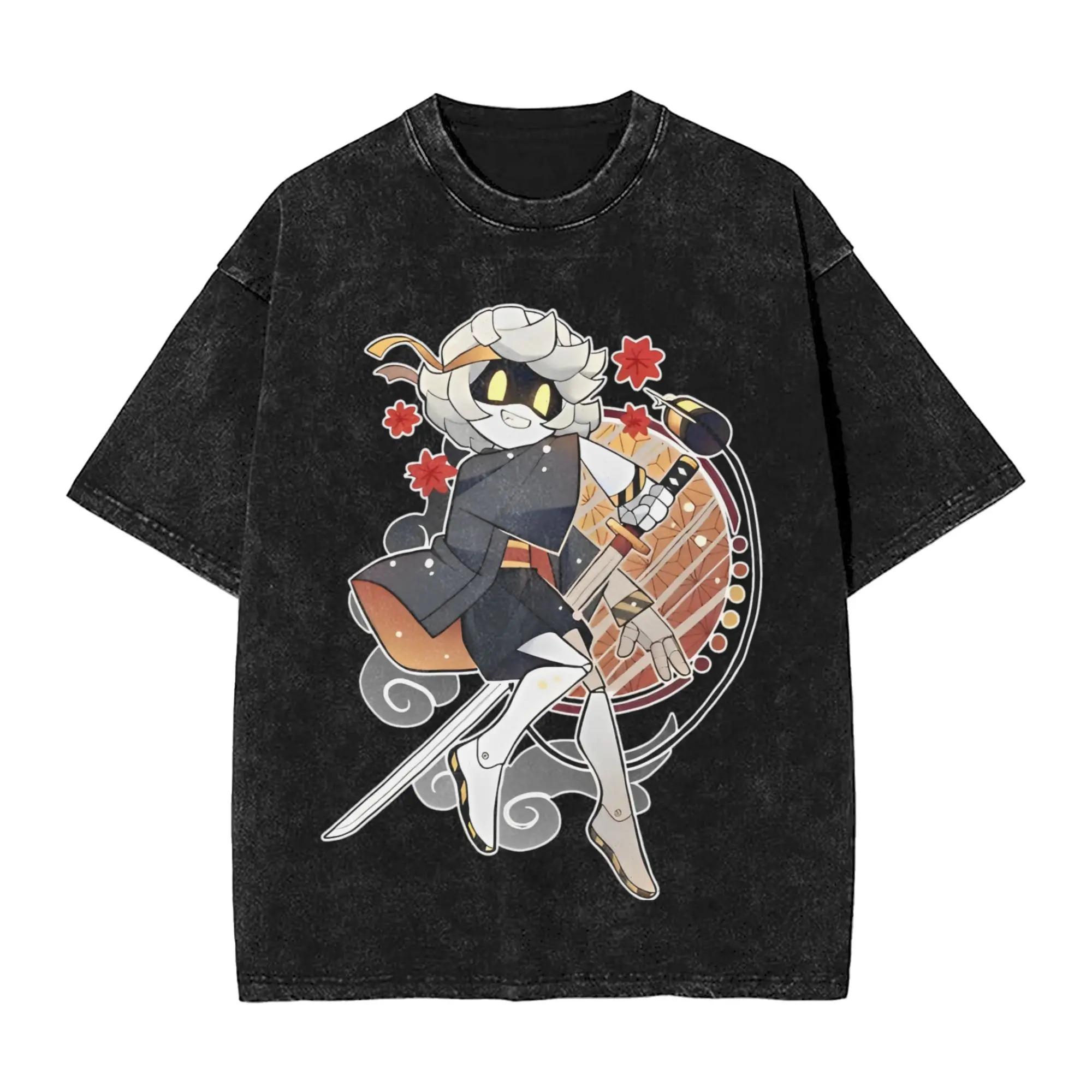 

Science Fiction Adventure Anima Murder Drones TShirt Unisex Women Vintage Washed Cotton Summer Tee Harajuku Fashion Oversized Tops S