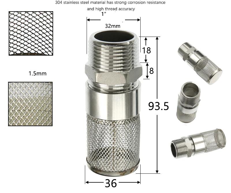 304 Stainless Steel Female Thread Filter Mesh Filter Circular Filter Head