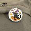 Costume Brooch Pin, Halloween Dark Stitched Doll with Bandage Patch Exquisite Craftsmanship Design, Zinc Alloy Round Badge, Lightweight Clothes