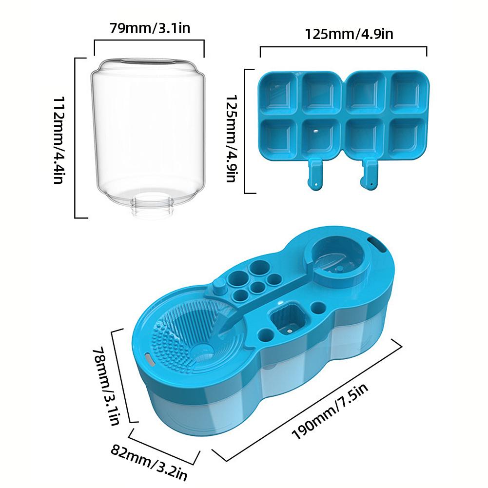 

Мойка для кистей с кнопкой слива Автоматическая циркуляция воды Машина для чистки кистей Устройство Инструменты для чистки акварельных кистей синий
