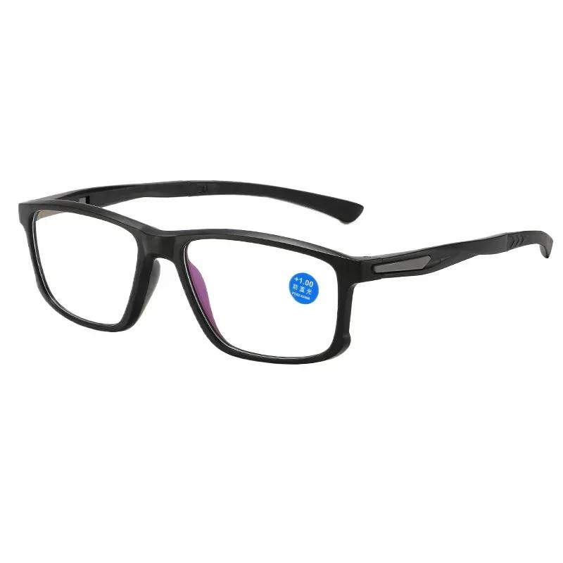 

Стильные сверхлегкие очки для чтения для женщин и мужчин, унисекс, блокирующие синий свет, пресбиопия, модные винтажные квадратные очки для дальнего зрения +100