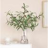 Artificial Olive Branch with Fruits, Realistic Greenery Leaves for Photography Props, Wedding Home Table Decor, Centerpiece Back