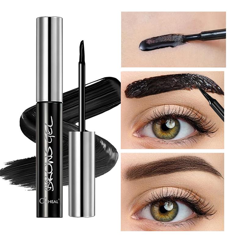 Ocheal Gel Tatuaggio Sopracciglia Facile da Staccare Tinta Gel Sopracciglia Semi-Permanente Impermeabile Lunga Durata Marrone Nero Mascara 3D Sieri