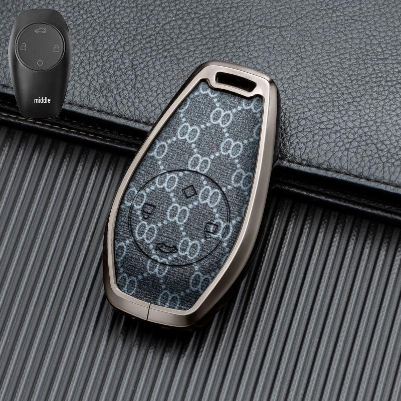 Leather Alloy Full Coverage Key Shell for Leapmotor T03/C11/C01/S01