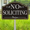 1 Pack No Soliciting Sign for House- with 28" Alloy Stake - 12" X 8" Metal No Soliciting Yard Sign for Home- Aluminum No Solicitors Sign - No