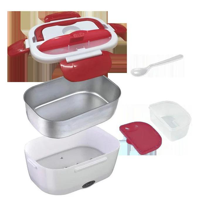 

12В/24В 110В 220В Домашний Автомобильный Грузовой Мини Нагреватель для Риса Электрический Ланч-бокс Портативная Пароварка Контейнер для Пищи Термобоксы plastic liner&12V24V and 220V&EU красный