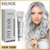 EELHOE 100ml Sliver Gray Hair Dye Cream Plant Essence High-efficiency Hair Dye Gentle Moisturizing Cover Shampoo For Men Women