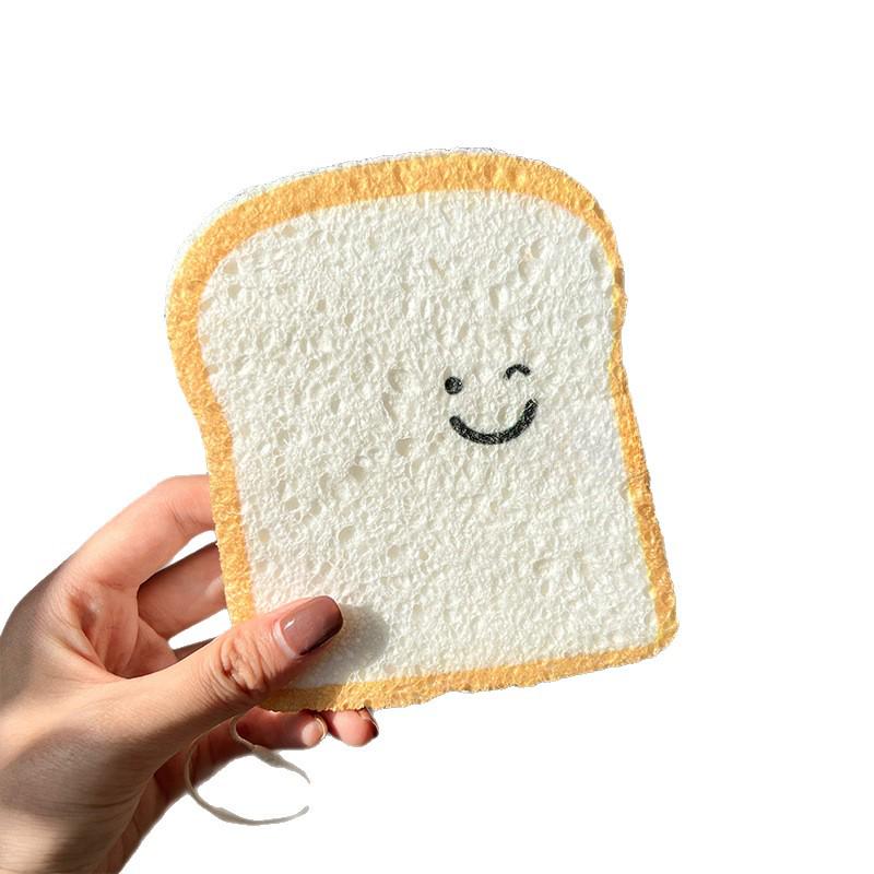 Toast Print Absorbent Cotton Dishcloth and Reusable Scouring Pad
