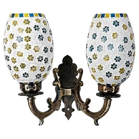 Double Dome Glass Wall Lamp for Living Home Decoration Turkish Lamp (multicolur, Bulb Not Included