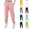 Pantaloni sportivi casual con tasca con coulisse in tinta unita sportiva moda da donna