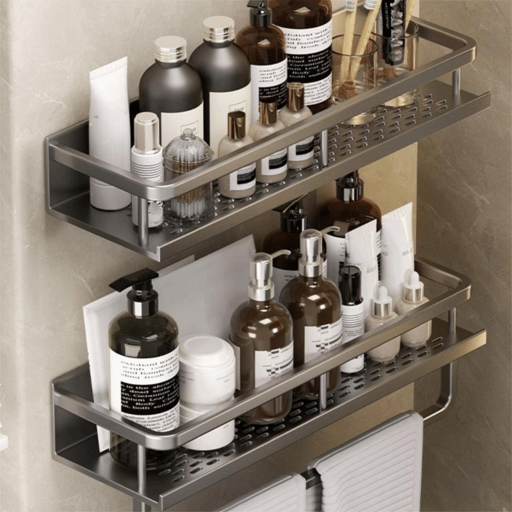 Bohrerfreie Badezimmerregal Rechteckige Form Lagerregal Badezimmer-Organizer Eckregal Für Badezimmer