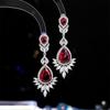 Women's Light Luxury Design Elegant Inlaid Zircon Long Water Droplet Earrings Fashionable And Versatile Niche Design Earrings