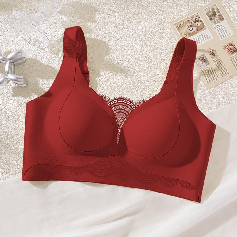 

Большая грудь показывает маленькое нижнее белье Женский регулируемый мягкий поддерживающий лифтинг и закрытие вторичной груди Маленькая грудь собирает новые бюстгальтеры 3XL [42/95 ABCD] Reference Weight (150-82.5 kg) красный