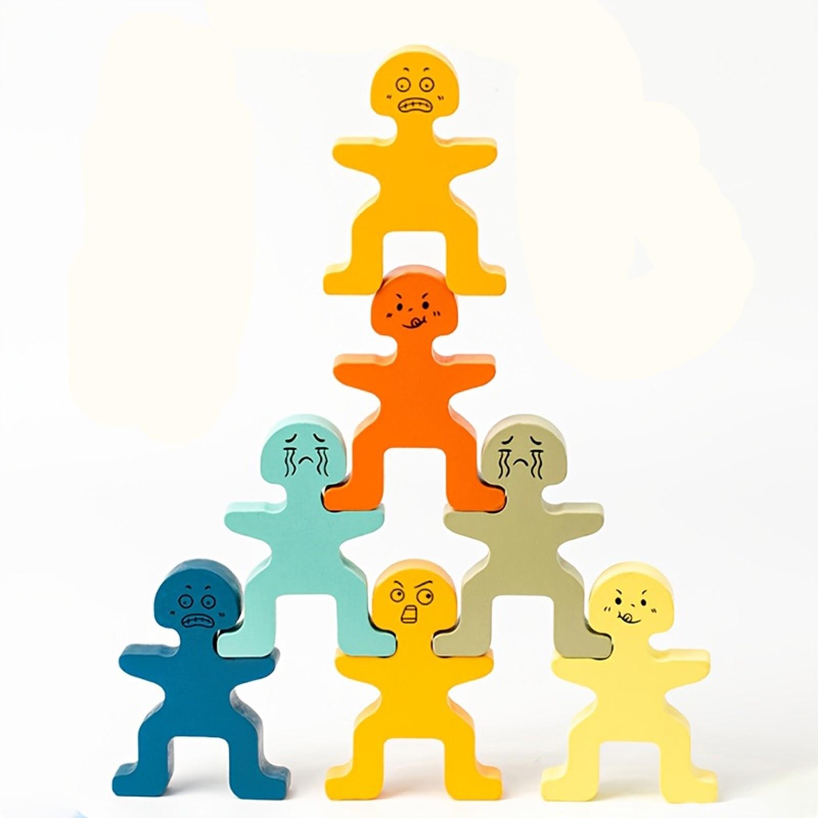 

Маленький Человек Балансировка Укладка Деревянная Веселая Обучающая Раннее Образование Практика Способности к Балансировке Развивающая Игрушка One Size