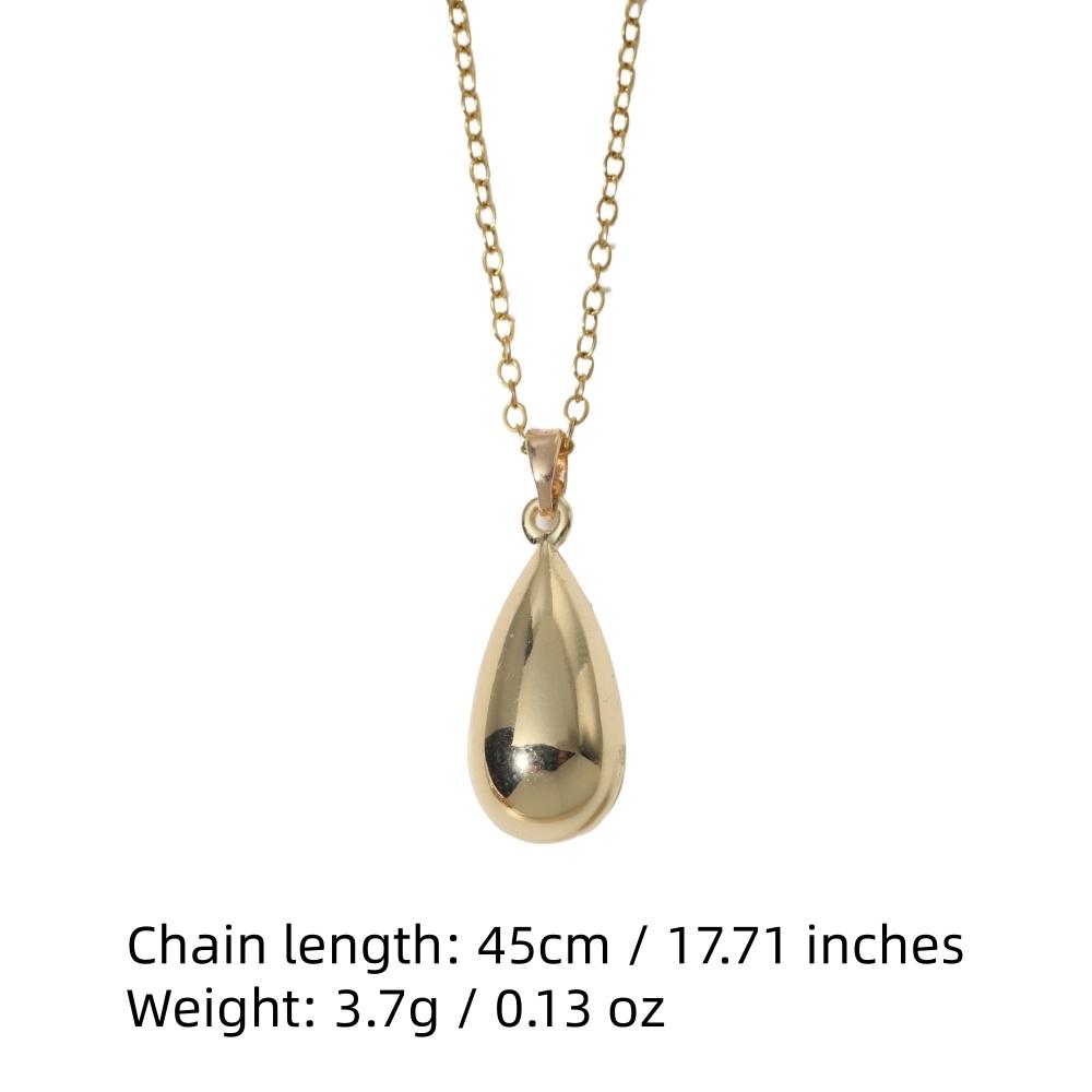 Golden Teardrop Pendant Necklace, Minimalist Dainty Jewelry for Women