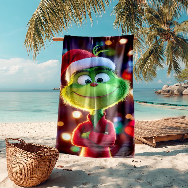 Christmas Gift Oscar Comedy Movie How the Grinch Stole Christmas soft beach towel outdoor camping vacation swinging beach scarf decorative blanket B22
