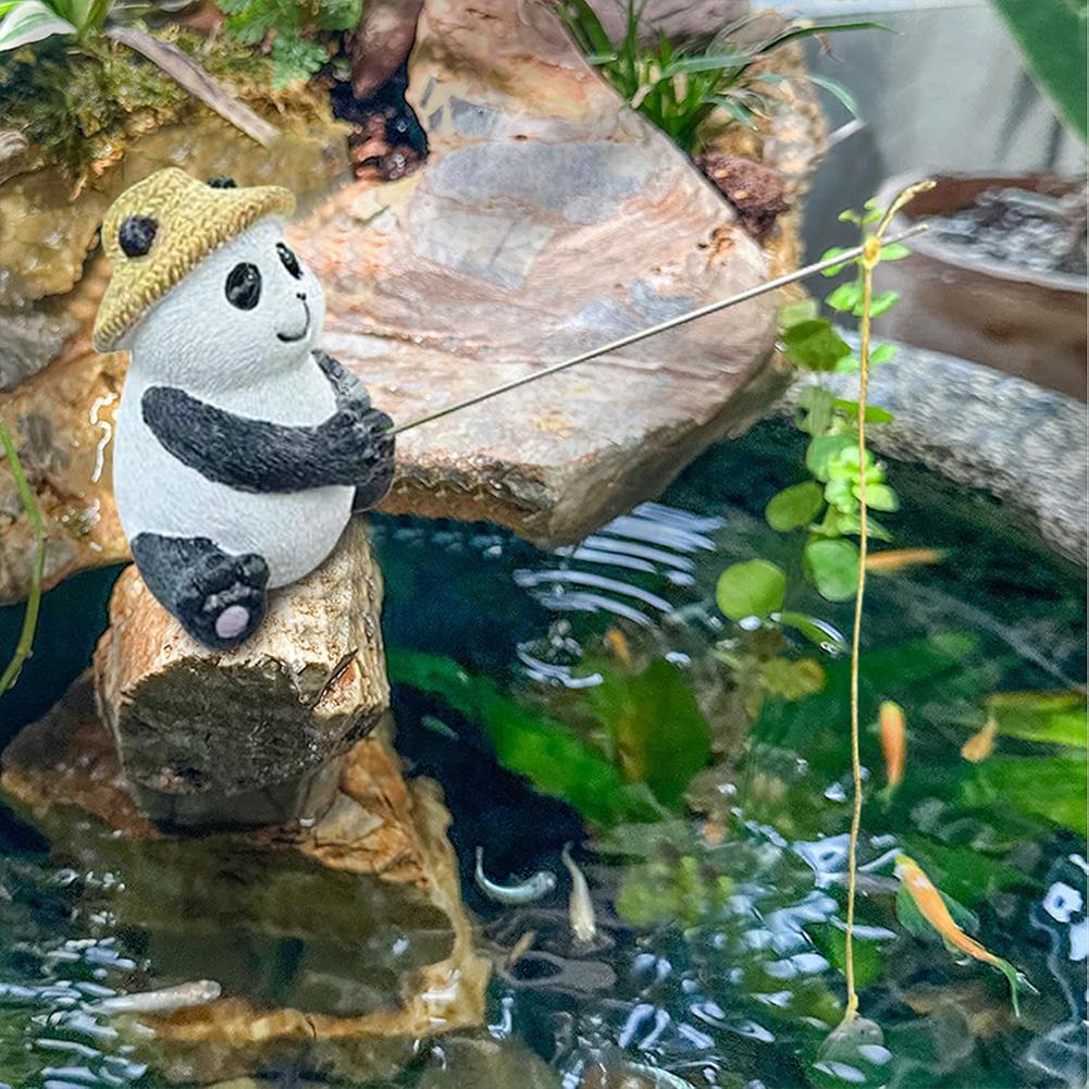 New Poolside Statue Turtle Fisher Animal Fishing Sculpture Resin Fishing Sculpture for Fish Pond Poolside Outdoor Garden Decor