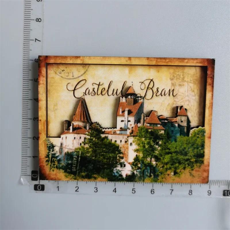 Romania Fridge Magnets Tourist Souvenir Refrigerator Sticker Wooden and Resin Fridge Magnetics Sticker for Home Decor Collection