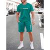 Hot selling summer American letter printed men's breathable round neck T-shirt shorts set outdoor street fashion two-piece set
