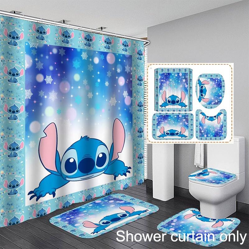 Lilo Stitch Duschvorhang Wasserdicht Schimmelresistent Und Niedlich Heimdekoration
