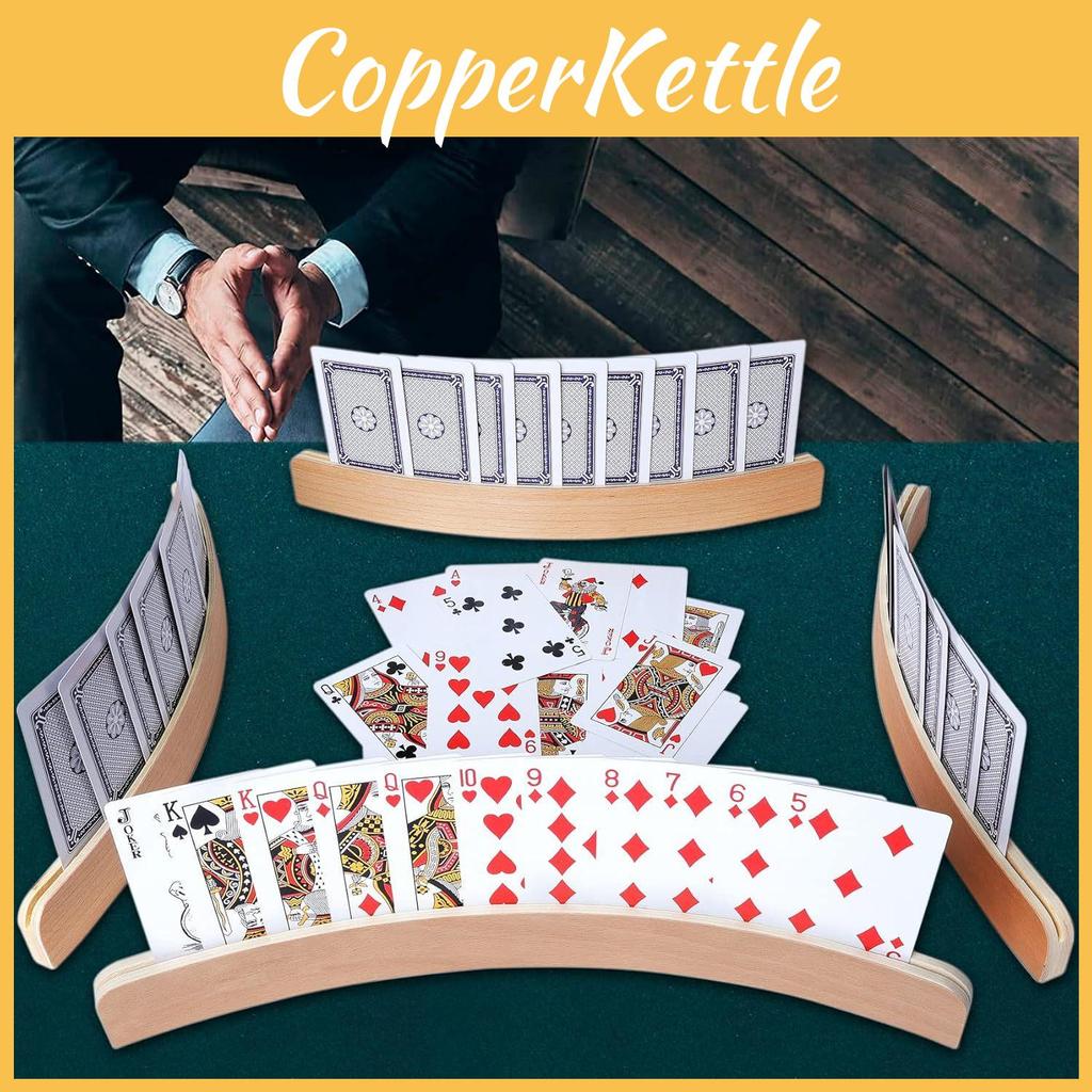 Wooden Card Minimalist Holder Long Arms Poker Card Games In Living Room Supplies