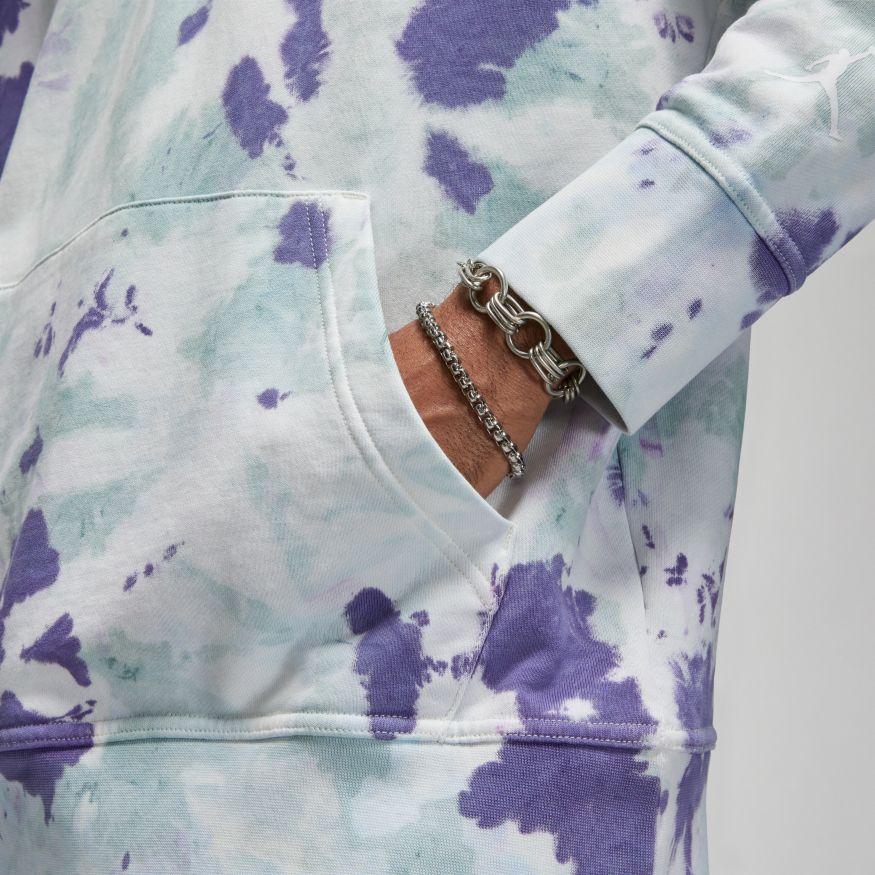 Jordan Sport DNA Kangaroo Pocket Tie-Dye Logo Hoodie Men hoodies Gray Purple DM1410-366