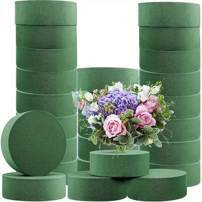 20 8 * 4 Round Green Floral Foam Bricks - High Density Open Cell Foam, Durable, Reusable, High Quality Floral Arrangement, Natural Look