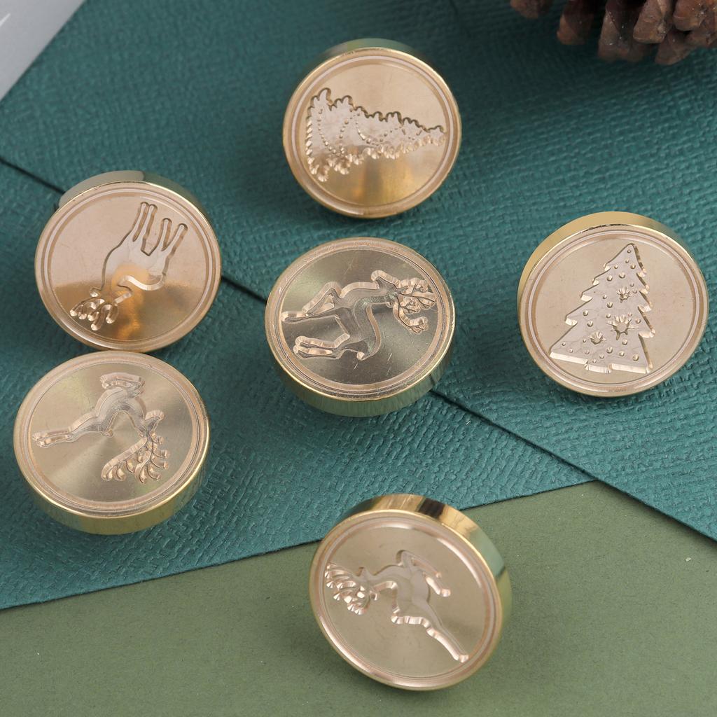 Christmas Collection Wax Seal Stamp, Brass Sealing Wax Stamp for Wedding Invitations, Christmas Cards, Envelopes & Party Decora