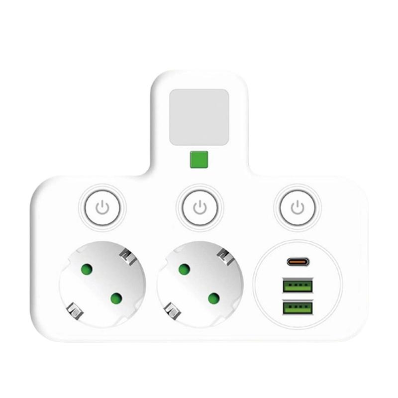 Multi-Socket Power Strips Wall Socket Adapters Power Converter with Independent Switches for Multiple Device Use Enduring