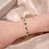 Geometric Pattern Cubic Zirconia Tennis Bracelet Gold Plated Copper Chain Wristband Wrist Accessory For Women Men