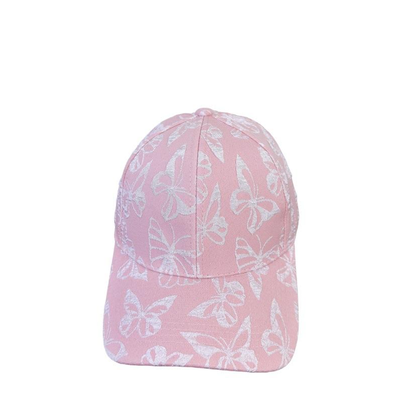 New Spring and Summer Heavy Industry Butterfly Embroidery Baseball Cap Female Pink Sweet Temperament Sun Hat Versatile Sunscreen Hat