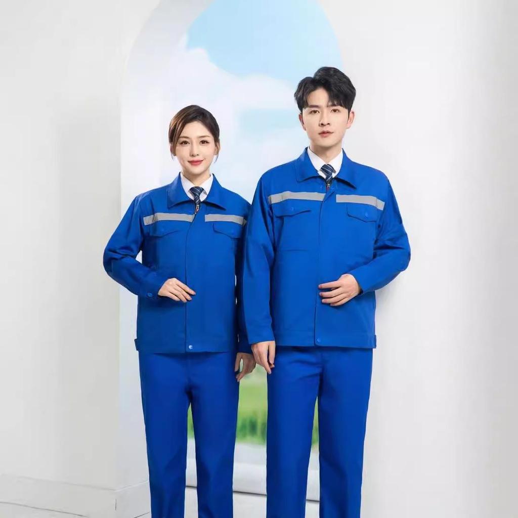 Men's Double-Layer Long-Sleeve and Short-Sleeve Workwear Set for Autumn/Winter - Durable and Thickened for Labor Protection
